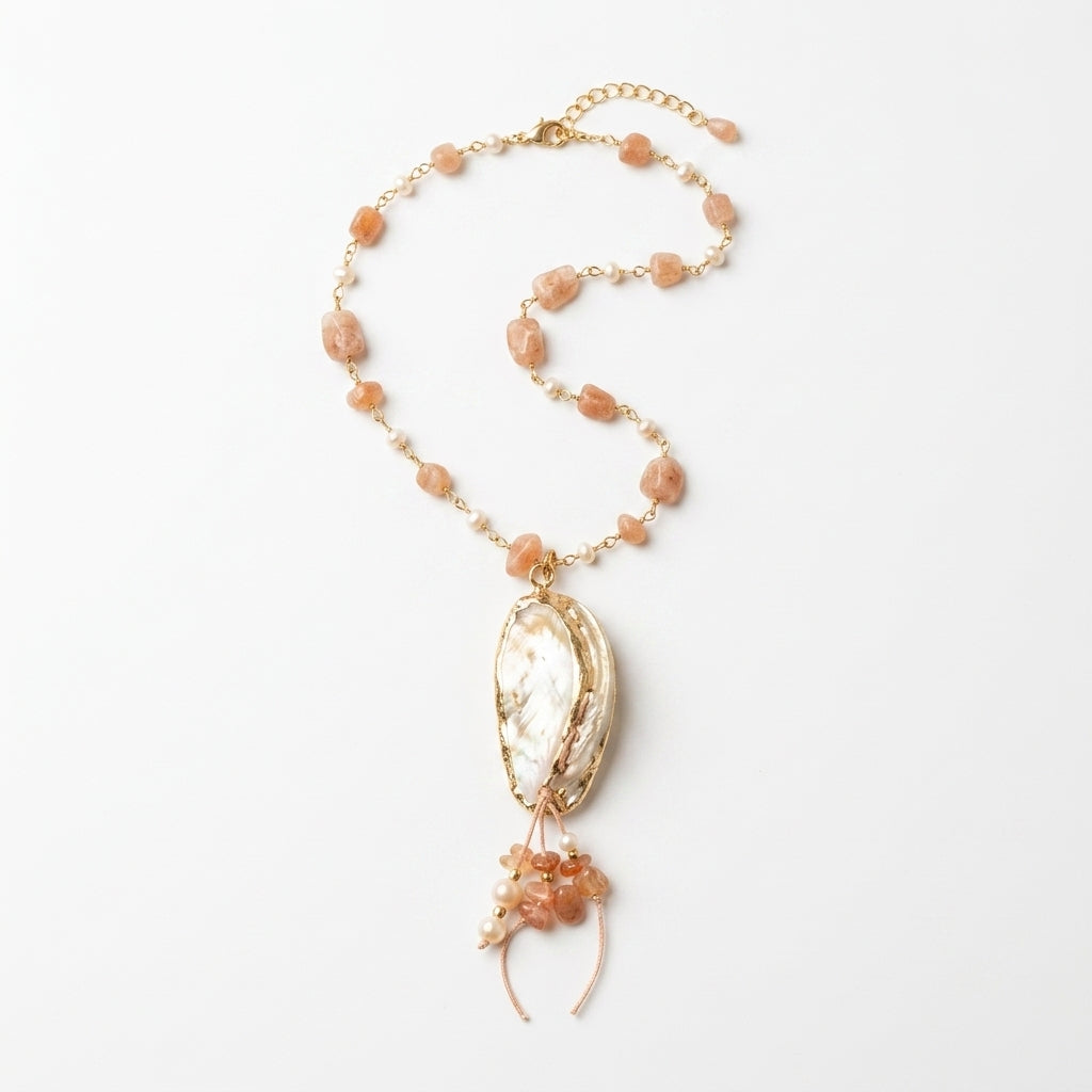 Rosary Necklace — Full Length Flat Lay | Generated by Modelize