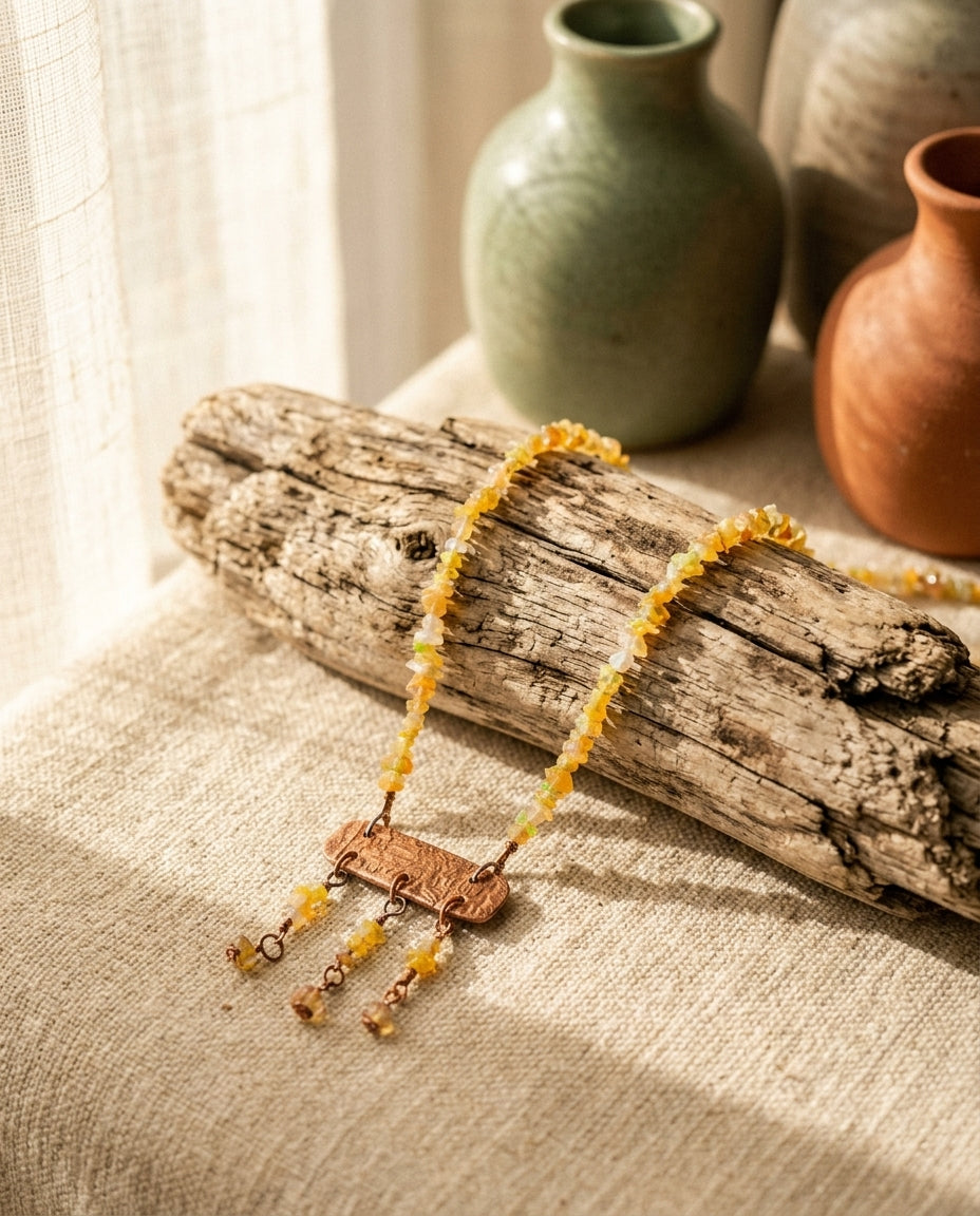 Handcrafted pendant necklace — Artisanal Lifestyle Vignette | Generated by Modelize