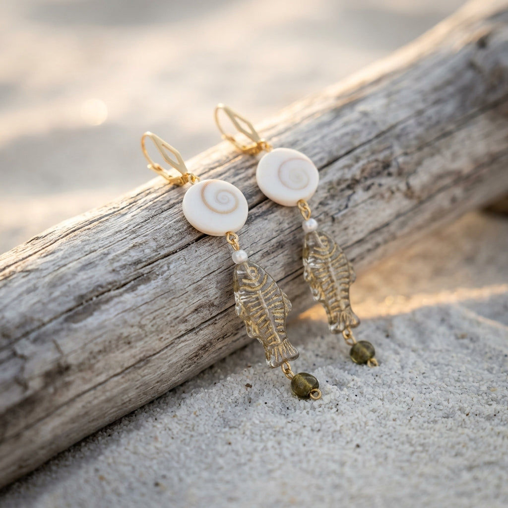 Dangle earrings — Coastal Lifestyle Scene | Generated by Modelize