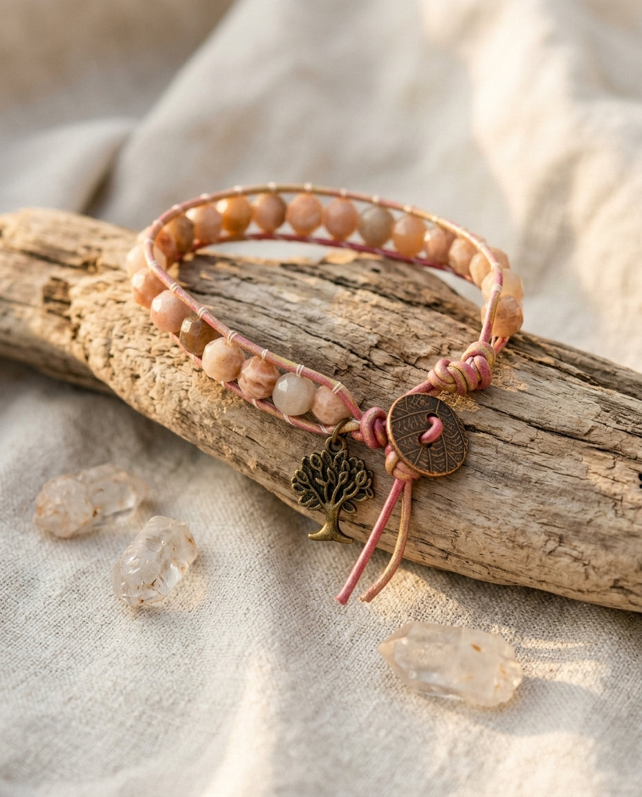 Ladder stitch wrap bracelet — Bohemian Lifestyle Scene | Generated by Modelize