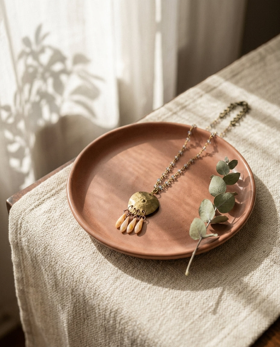Bohemian statement necklace — Bohemian Vanity Scene | Generated by Modelize