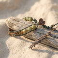 Ladder stitch wrap bracelet — Boho Lifestyle Scene | Generated by Modelize