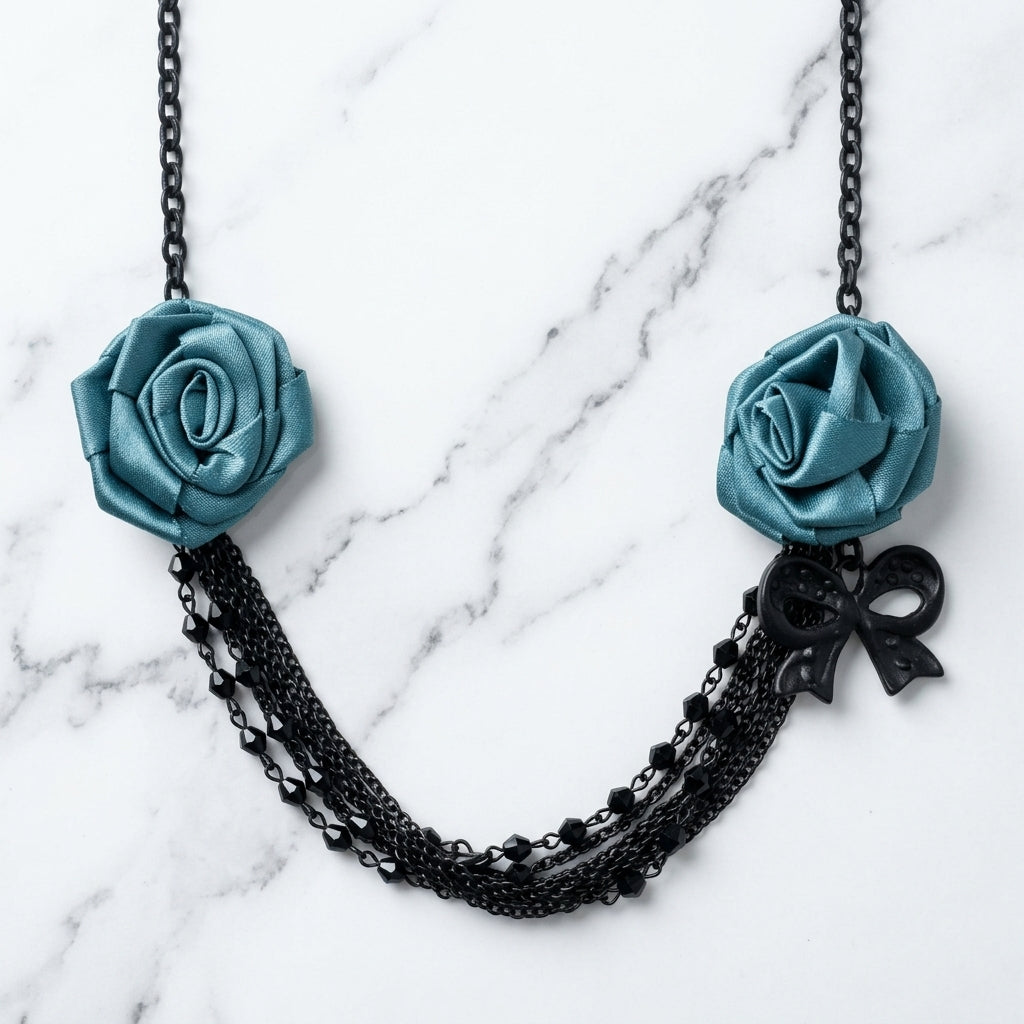 Statement necklace with detachable brooches — Convertible Flat Lay | Generated by Modelize