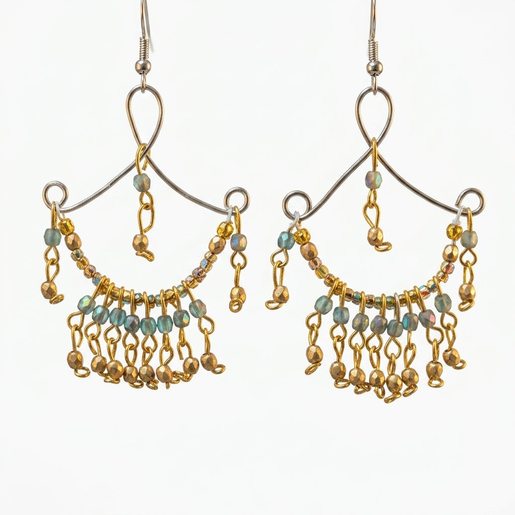 Chandelier earrings — Macro Detail Close-up | Generated by Modelize