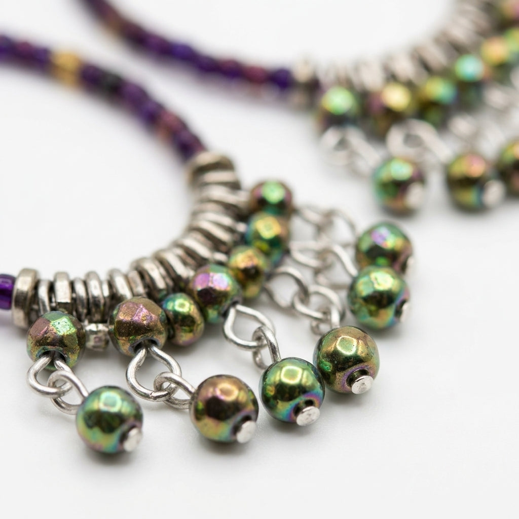 Chandelier earrings — Iridescent Detail Macro | Generated by Modelize